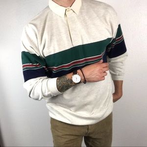 Van Heusen Rugby Polo Shirt|Size: Large|Vintage